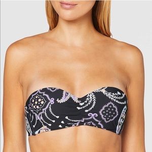Seafolly - el dorado bustier bandeau - black paisley US 6